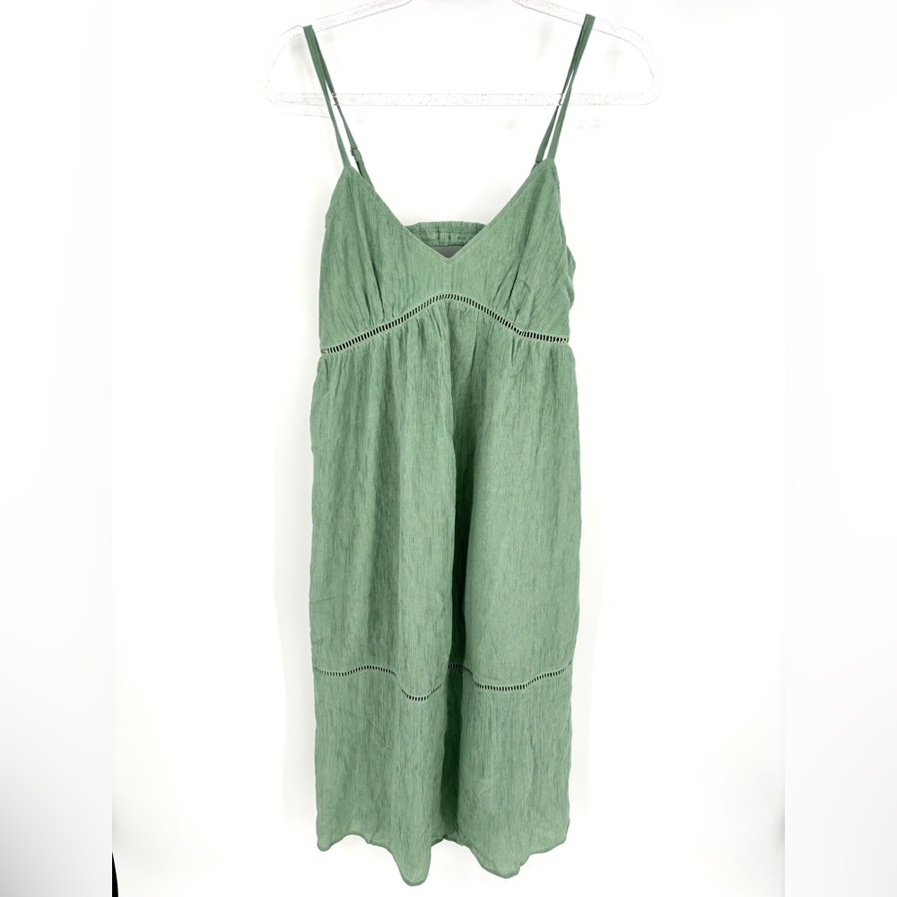 Cupshe Dress Size Medium Sage Green V Neck Cut Out‎ NEW Beach Cover Up Swim